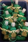 1 Green Star Wars Baby Yoda Grogu Silicon Carrying Holder 1oz Hand Sanitation. Fixed Price $3.99.