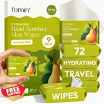 Fomin Mini Hand Sanitizer Wipes 9 Pack Honey Pear On The Go 8 Count. Fixed Price $20.00.