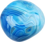 Blue Agate Palm Stones Healing Gemstone Therapy Worry Crystal For Meditat. Fixed Price $31.95.