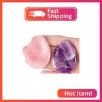 Qinjiejie 2pcs Thumb Worry Stone For Anxiety Rose Quartz Amethyst Healing Crysta. Fixed Price $16.94.