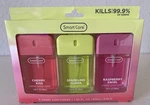 3 Pk 1.35 Fl Oz Smart Care Scented Hand Sanitizer Spray Cherry Guava Raspberry. Fixed Price $21.25.