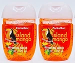 2 Bath Body Works Island Mango Pocketbac Anti-bacterial Hand Sanitizer Gel 1 Oz. Fixed Price $6.99.