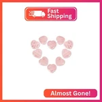 Ditind 10pcs Rose Quartz Heart Healing Crystals Natural Handcrafted Gemstones. Fixed Price $10.09.