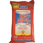 Lucky Super Soft Hand Sanitizer Wipes Antibacterial Alcohol Free 50 Pack. Fixed Price $10.99.