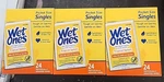 Wet Ones Antibacterial Hand Wipes Singles, Tropical Splash, 24 Ct - Pack Of 3. Fixed Price $7.99.