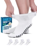 Doctors Select Diabetic Socks With Grips For Women And Men - 4 Pair White .... Fixed Price $38.42.